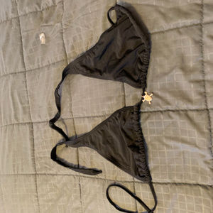 Super Cute Black Top with Crossbones Charm